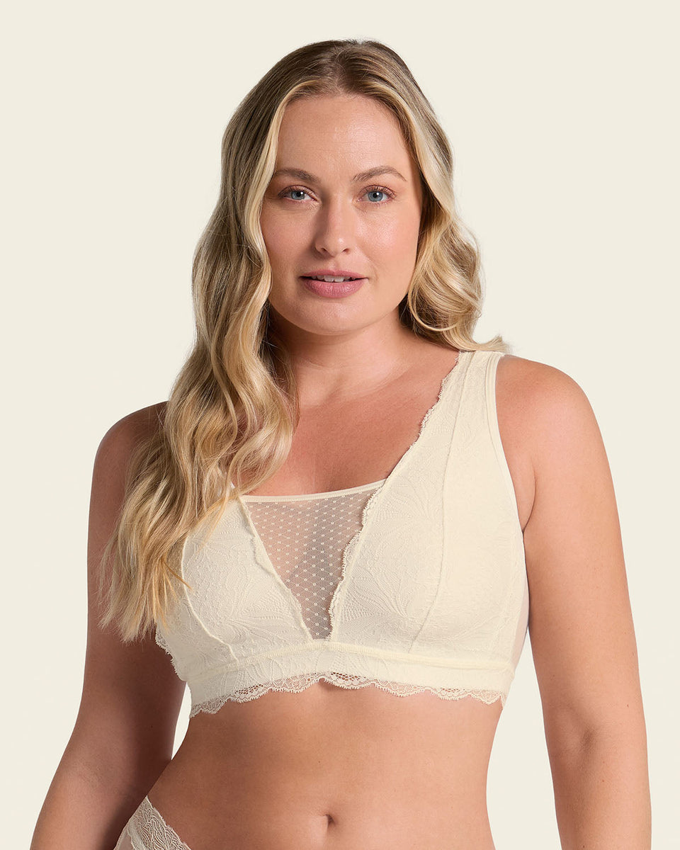 Bralette multiusos sexy siempre en encaje ideal para prótesis de mastectomía