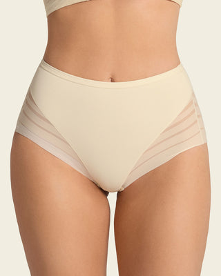 Braga faja clásica con control moderado de abdomen y bandas en tul#color_898-marfil