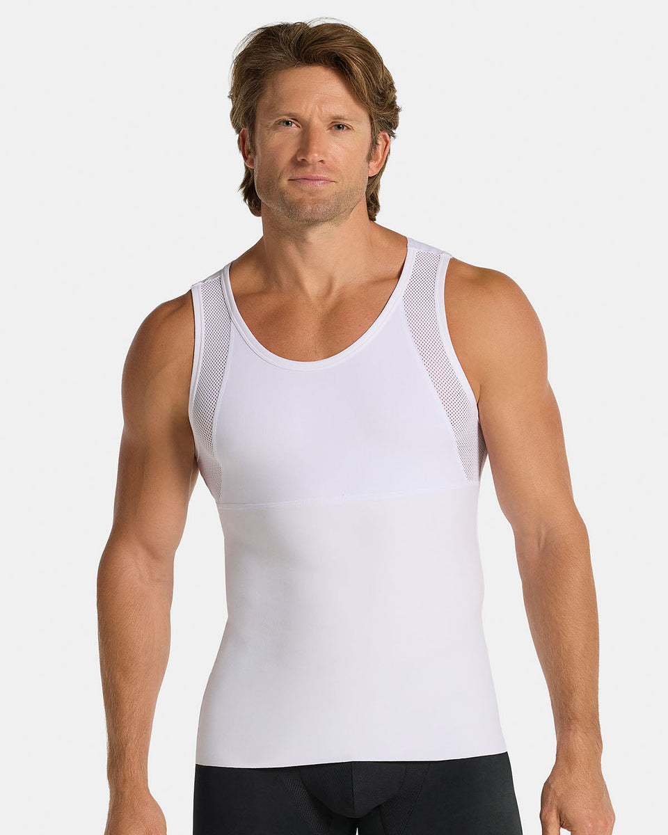 Camiseta sin mangas de compresión fuerte ideal para uso diario en algodón elástico