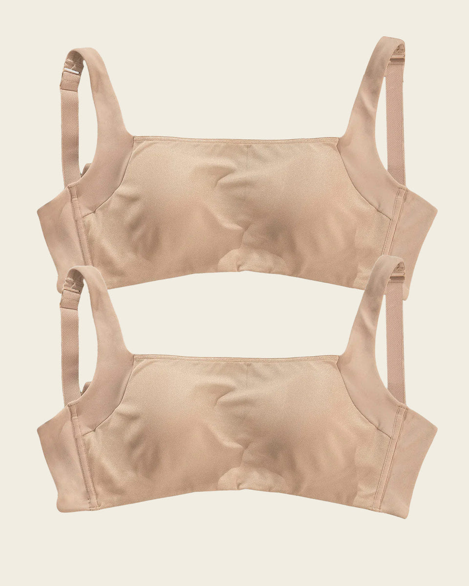 Paquete x 2 sujetadores brastop con buen cubrimiento de sisa y espalda