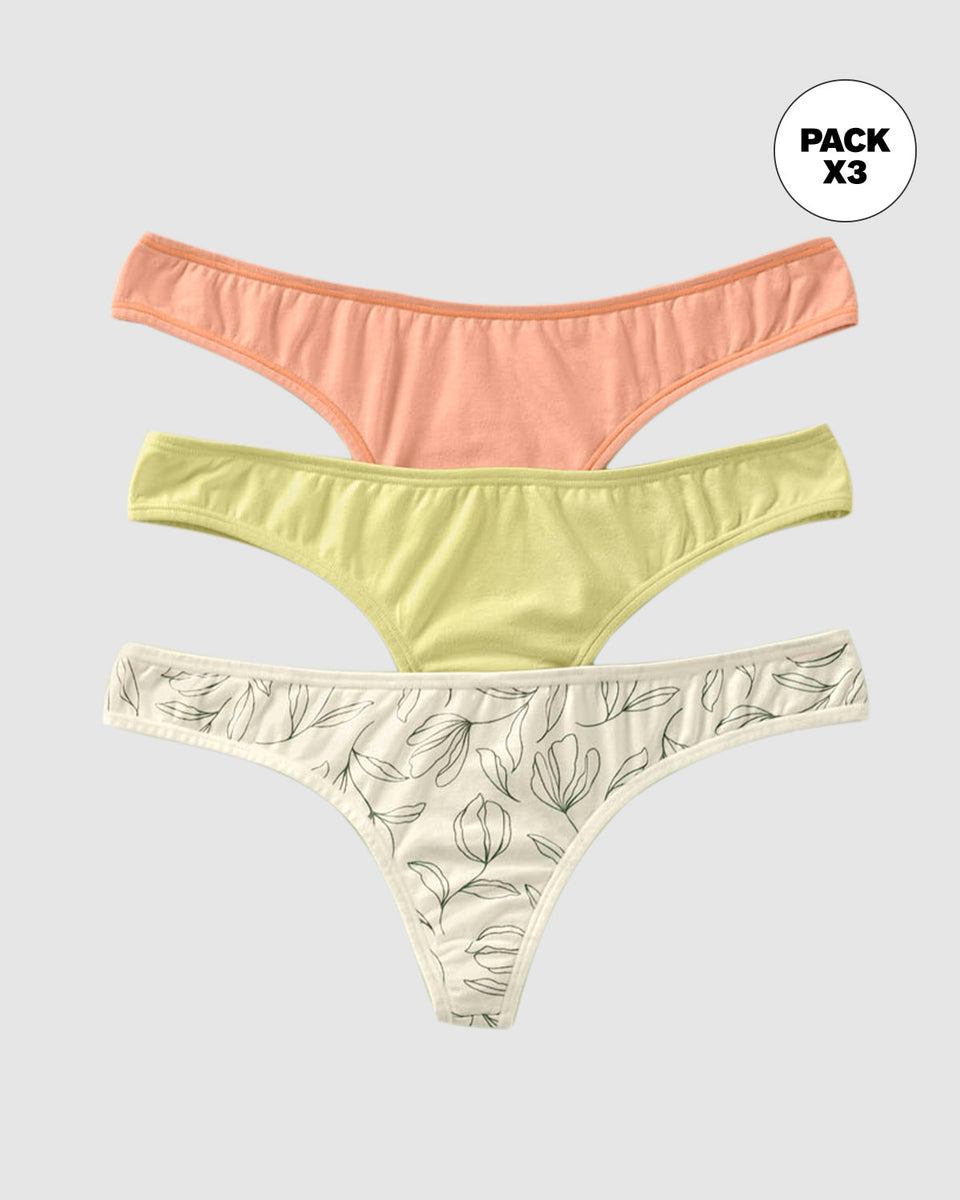 3 tangas en algodón de comodidad extrema