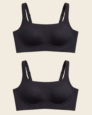 Paquete x 2 sujetadores sin aro ultracómodos de alto soporte y cubrimiento Everyday Bra#color_700-negro