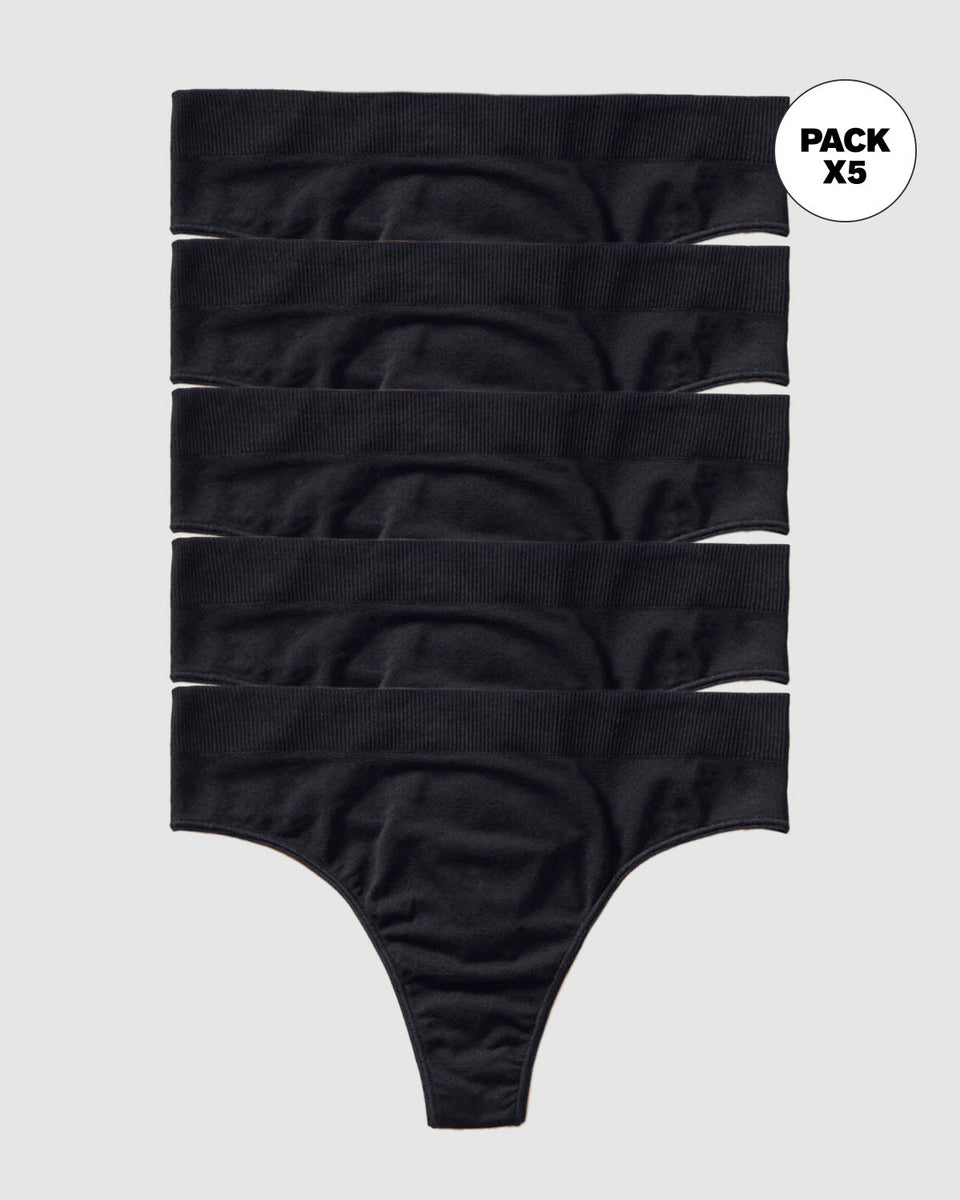 Paquete x 3 tangas tiro alto en tecnología Seamless